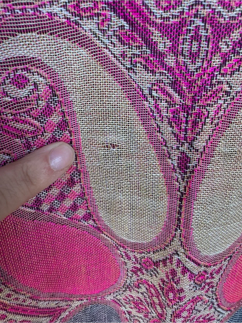 Pashmina Pink Paisley Oversized Shawl Wrap Scarf